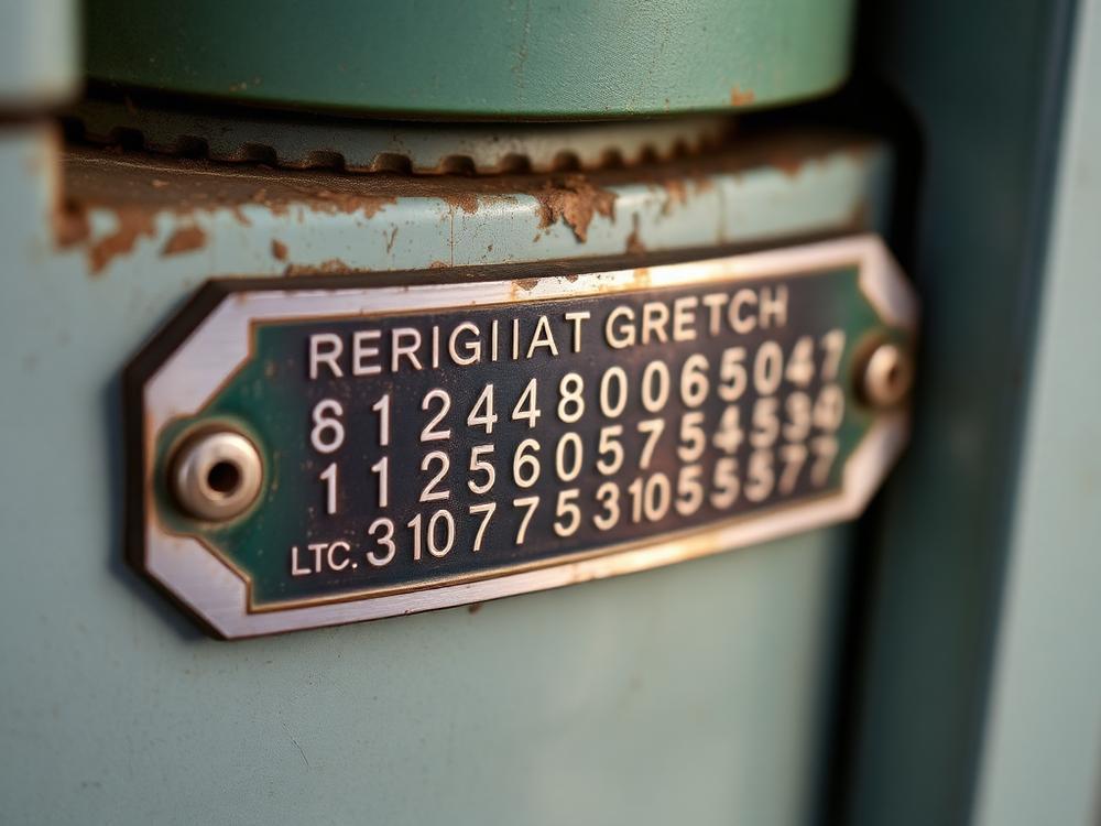 Plaque signalétique d’un groupe froid relevée lors de la préparation du dossier